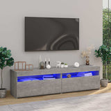 Vidaxl tv-meubelen 2 st met led-verlichting 75x35x40 cm betongrijs