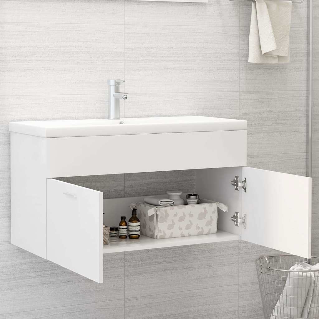 Vidaxl wastafelkast 90x38,5x46 cm bewerkt hout wit