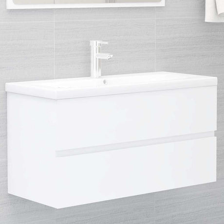 Vidaxl wastafelkast 90x38,5x45 cm bewerkt hout wit