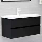 Vidaxl wastafelkast 90x38,5x45 cm bewerkt hout zwart
