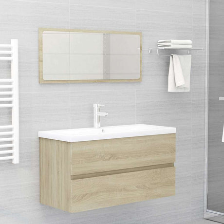 Vidaxl wastafelkast 90x38,5x45 cm bewerkt hout sonoma eikenkleurig