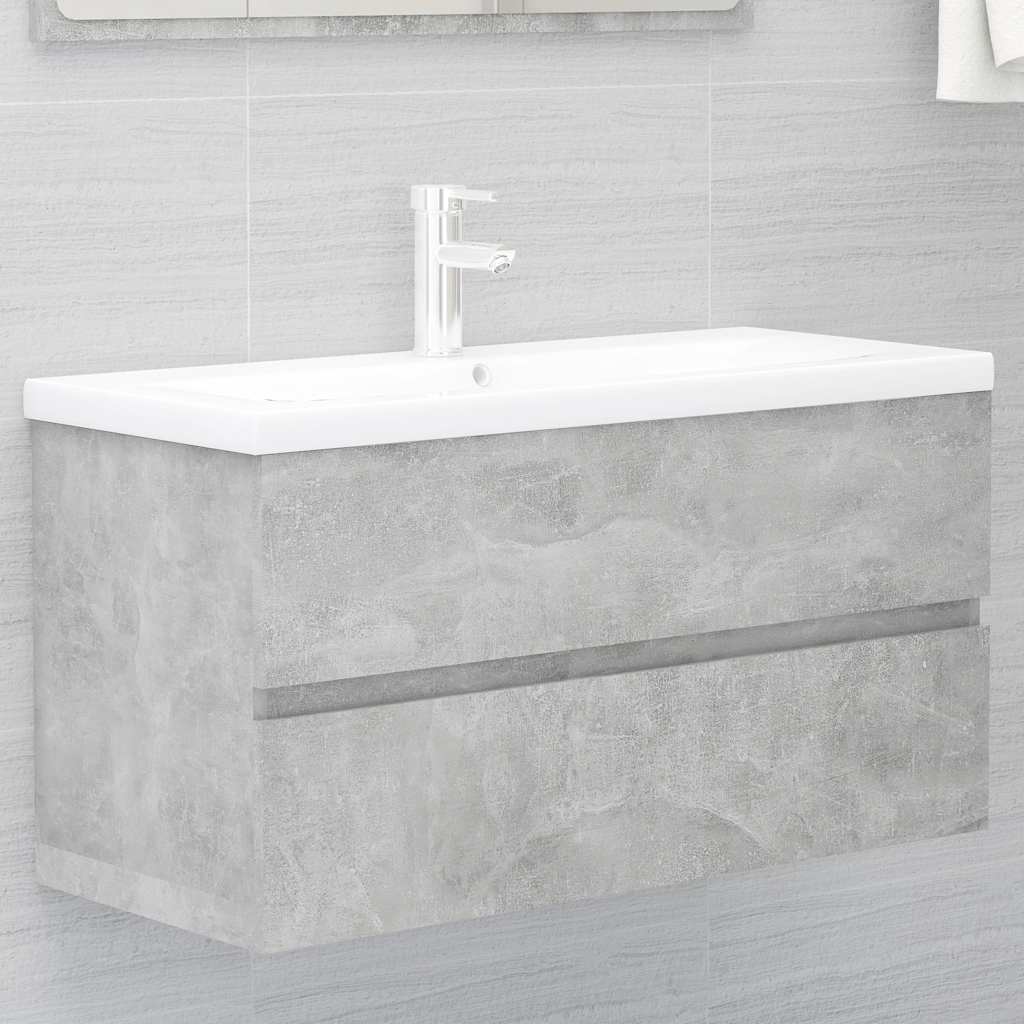 Vidaxl 804759 wastafelkast 90x38,5x45 cm betongrijs