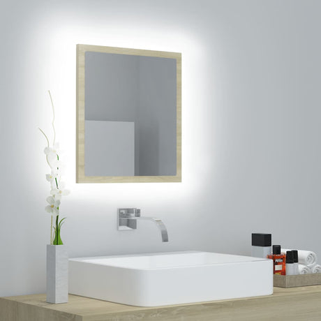 Vidaxl badkamerspiegel led 40x8,5x37 cm acryl sonoma eikenkleurig