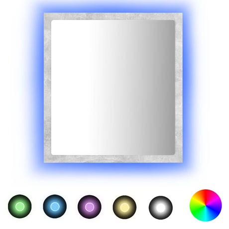 Vidaxl badkamerspiegel led 40x8,5x37 cm acryl betongrijs