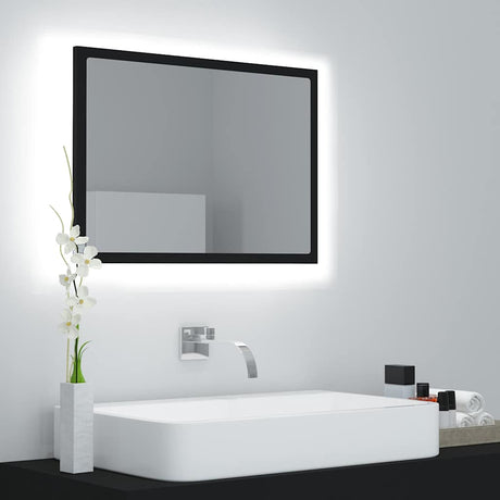 Vidaxl badkamerspiegel led 60x8,5x37 cm acryl zwart