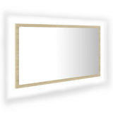 Vidaxl badkamerspiegel led 80x8,5x37 cm acryl sonoma eikenkleurig