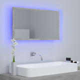 Vidaxl badkamerspiegel led 80x8,5x37 cm acryl betongrijs