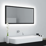 Vidaxl badkamerspiegel led 90x8,5x37 cm acryl zwart