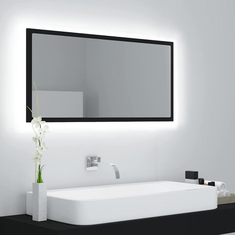 Vidaxl badkamerspiegel led 90x8,5x37 cm acryl zwart