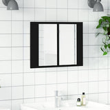 Vidaxl badkamerkast met spiegel en led 60x12x45 cm acryl zwart