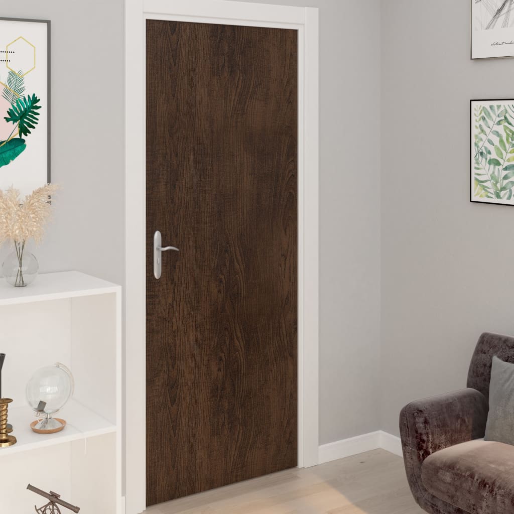 Vidaxl Door Fiies Self -adheive 4 ST 210X90 CM PVC Dark Oak Kolor