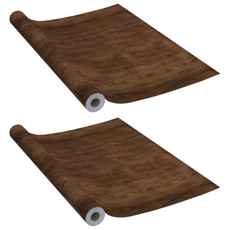 VidaXL Möbelfolien selbstklebend 2 Stück 500x90 cm PVC dunkel eichefarben