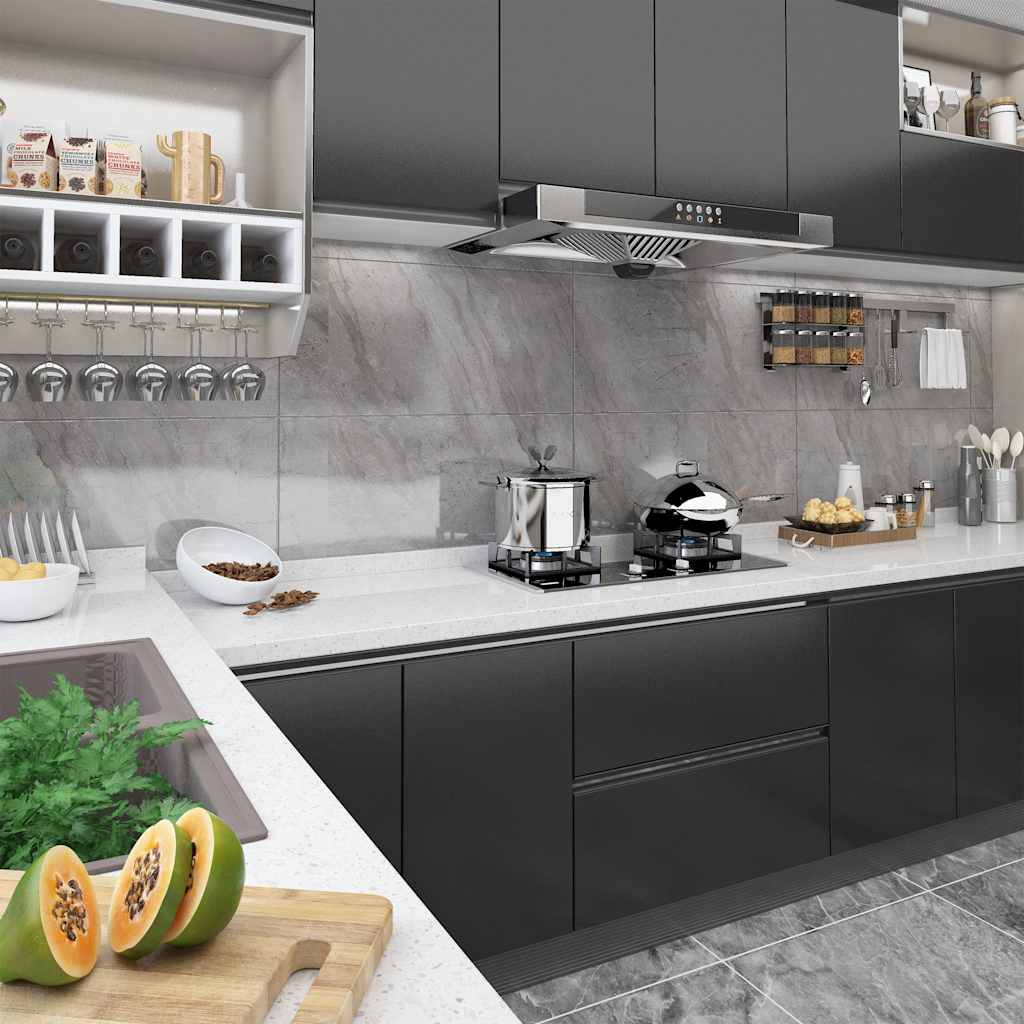 Vidaxl Möbelöle Selbstadhäsiv 2 ST 500x90 cm PVC Schwarz