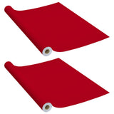 Vidaxl Möbelöle Selbstadhäsiv 2 ST 500x90 cm PVC Rot