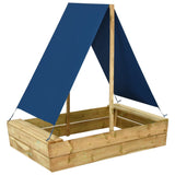 Vidaxl Sandbox mam Dach 80x60x97,5 cm Imprbergéiert Pine