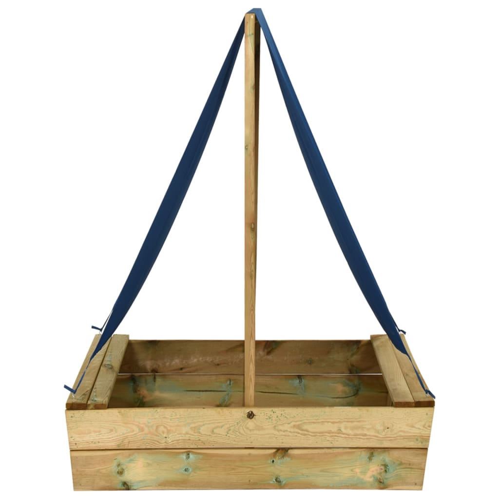 Vidaxl Sandbox mam Dach 80x60x97,5 cm Imprbergéiert Pine