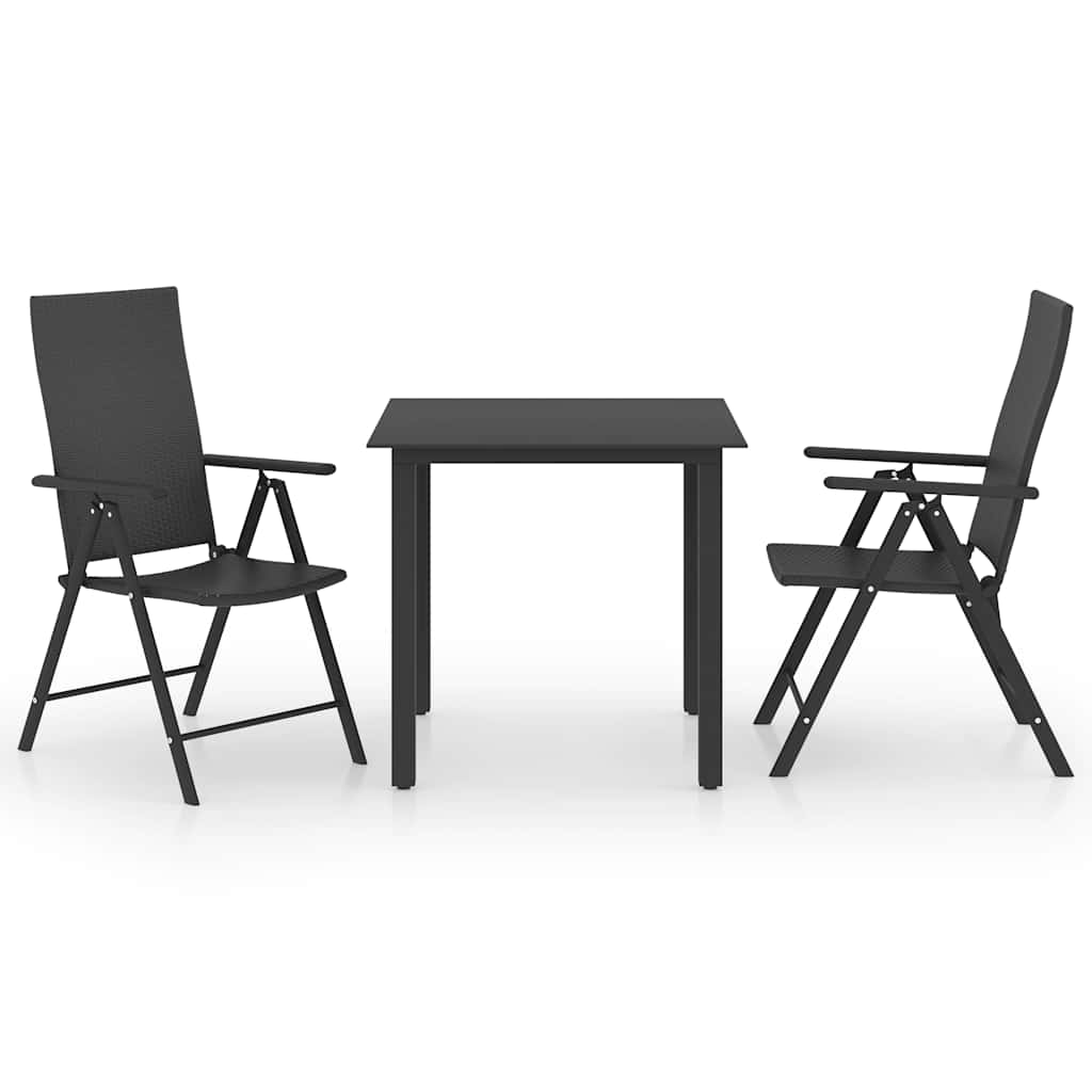 Vidaxl 3-delige tuinset zwart