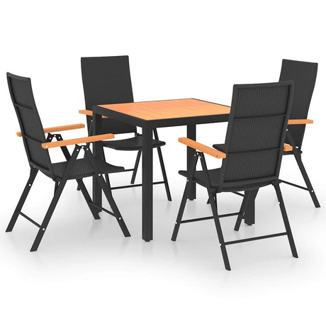 Vidaxl 5-delige tuinset zwart en bruin
