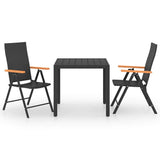 Vidaxl 3-delige tuinset zwart en bruin