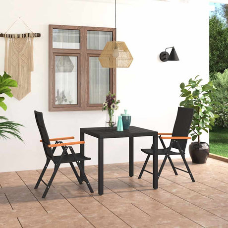 Vidaxl 3-delige tuinset zwart en bruin