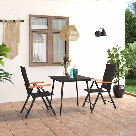 Vidaxl 3-delige tuinset zwart en bruin