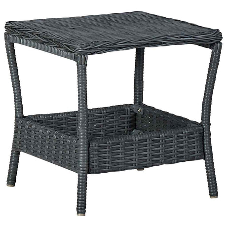Vidaxl 2-delige loungeset met kussens poly rattan donkergrijs
