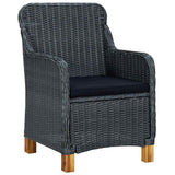 Vidaxl 3-delige loungeset met kussens poly rattan donkergrijs