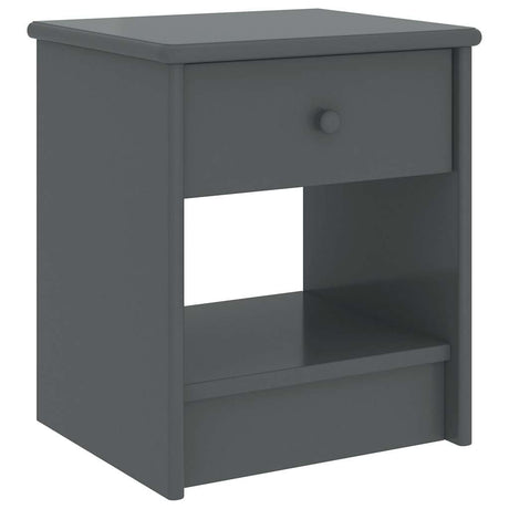 Vidaxl nachtkastje 35x30x40 cm massief grenenhout donkergrijs