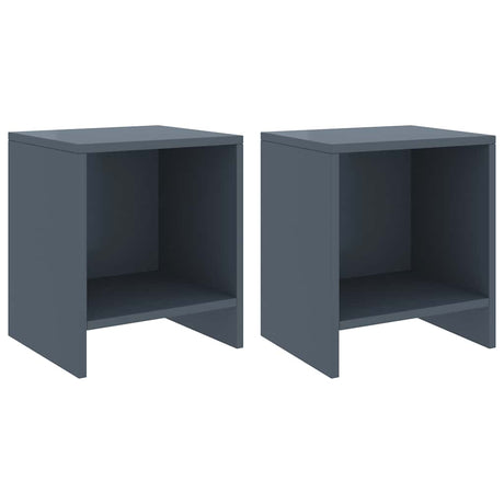 Vidaxl nachtkastjes 2 st 35x30x40 cm massief grenenhout lichtgrijs