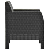 Vidaxl tuinstoel met kussen antraciet 63x65x76 cm pp rattan
