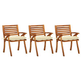 Vidaxl tuinstoelen 3 st met kussens massief acaciahout