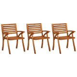 Vidaxl tuinstoelen 3 st met kussens massief acaciahout