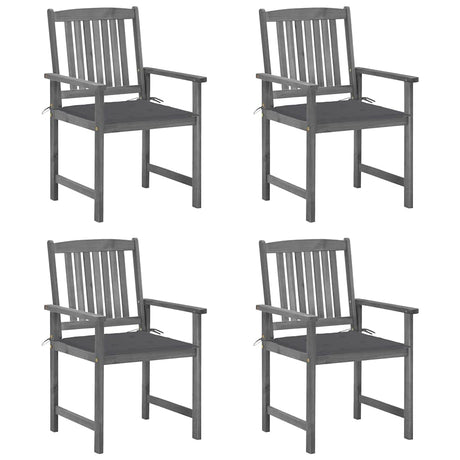 Vidaxl tuinstoelen 4 st met kussens massief acaciahout grijs