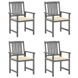 Vidaxl tuinstoelen 4 st met kussens massief acaciahout grijs