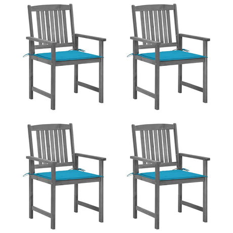 Vidaxl tuinstoelen 4 st met kussens massief acaciahout grijs