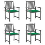 Vidaxl tuinstoelen 4 st met kussens massief acaciahout grijs