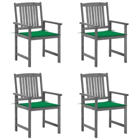 Vidaxl tuinstoelen 4 st met kussens massief acaciahout grijs