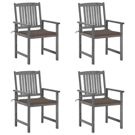 Vidaxl tuinstoelen 4 st met kussens massief acaciahout grijs