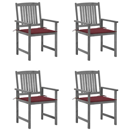 Vidaxl tuinstoelen 4 st met kussens massief acaciahout grijs