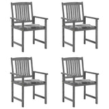 Vidaxl tuinstoelen 4 st met kussens massief acaciahout grijs
