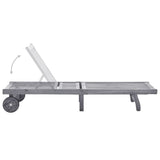Vidaxl ligbed met kussen massief acaciahout grijs