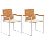 Vidaxl tuinstoelen 2 st met kussens massief acaciahout en staal