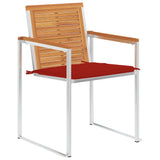 Vidaxl tuinstoelen 2 st met kussens massief acaciahout en staal