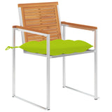 Vidaxl tuinstoelen 2 st met kussens massief acaciahout en staal