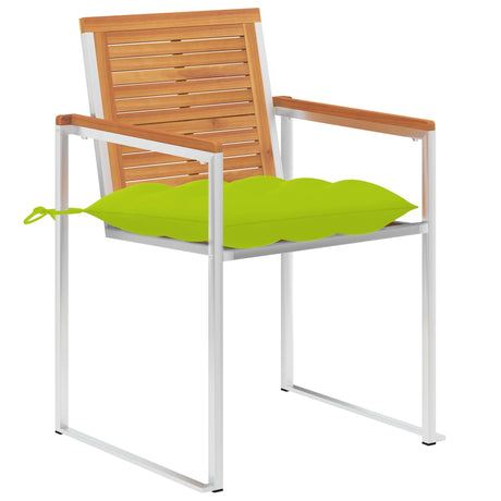 Vidaxl tuinstoelen 2 st met kussens massief acaciahout en staal