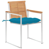 Vidaxl tuinstoelen 2 st met kussens massief teakhout en staal