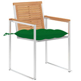 Vidaxl tuinstoelen 2 st met kussens massief teakhout en staal