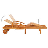 Vidaxl ligbed met tafeltje en kussen massief acaciahout