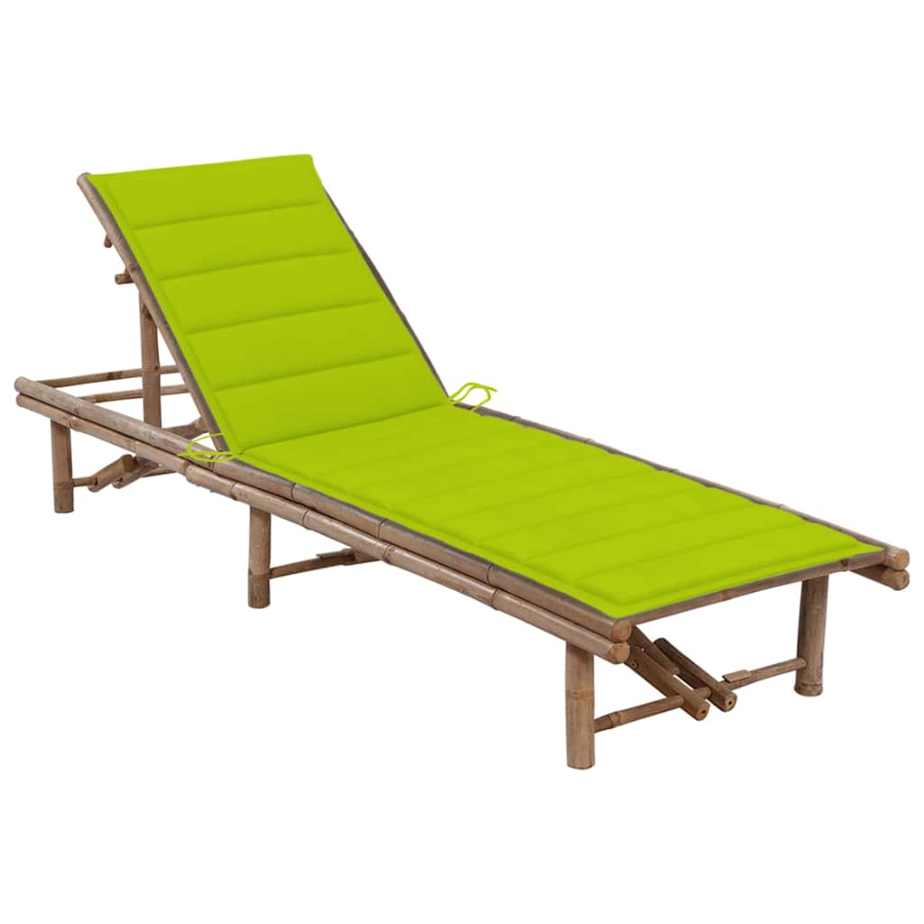 Vidaxl ligbed met kussen bamboe