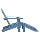 Vidaxl tuinstoel adirondack met voetenbank massief vurenhout blauw